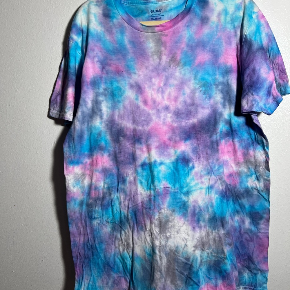 Gildan Blue and Purple Tie-Dye T-Shirt